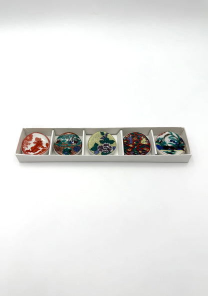 Kutani Yaki (Ware) Traditional Design Chopstick Rest(5 pcs)