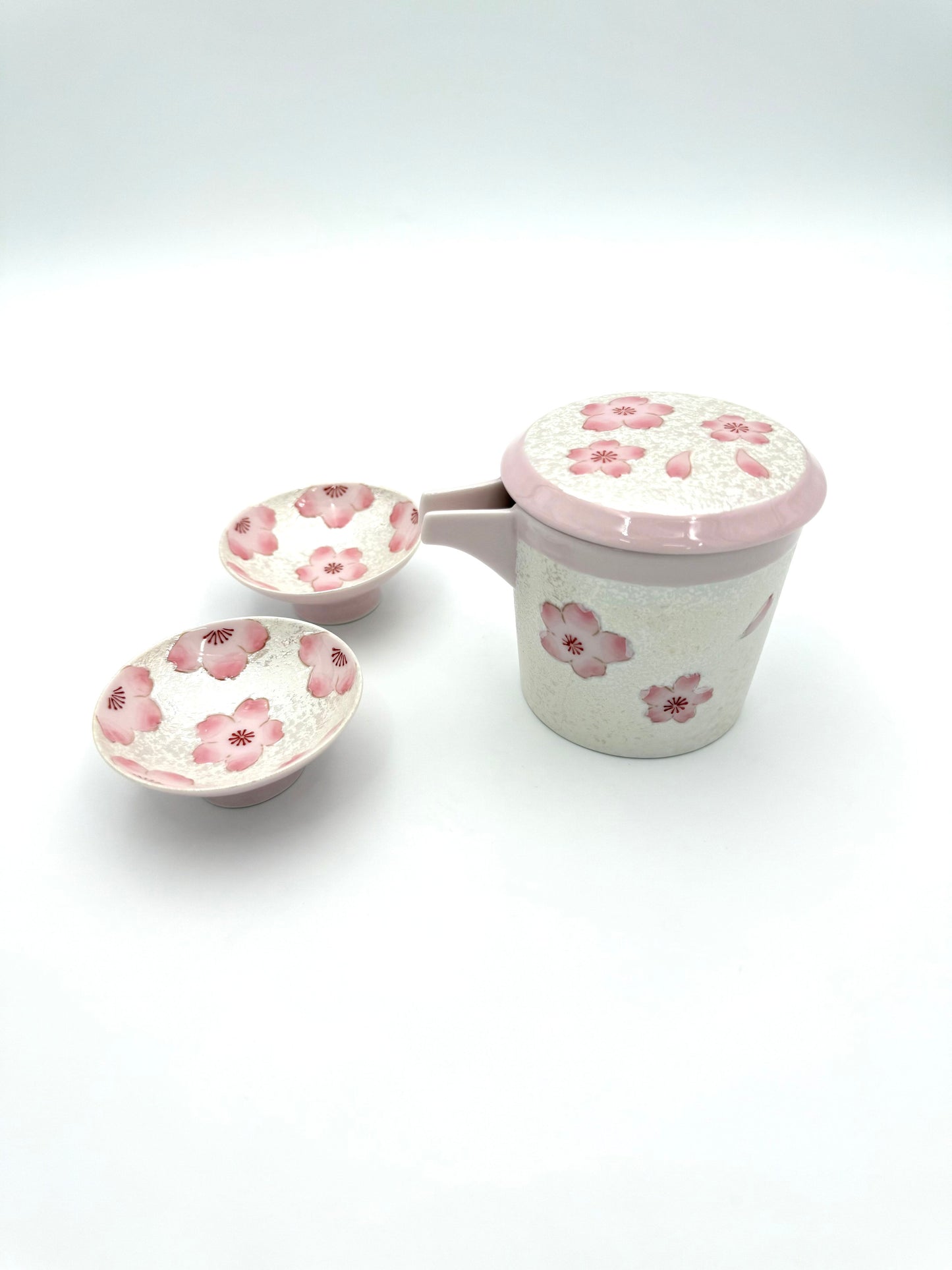Arirta Yaki  Sakura Sake Set (1 karafe and 2 cups)