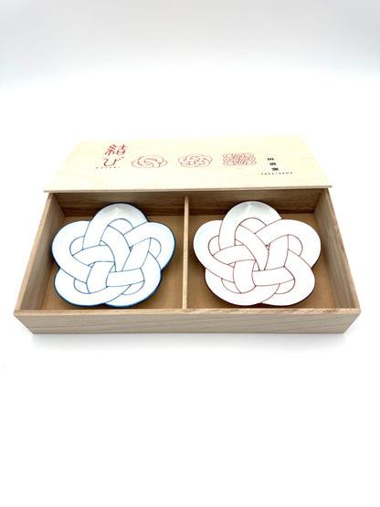 Arita Yaki (Ware) Gift Plate Set(Set of 2 plates)  with Wooden Box
