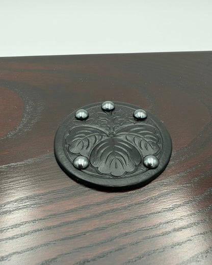 Japanese Iwayado Tansu Mini Storage Box with Nambu Iron Fittings