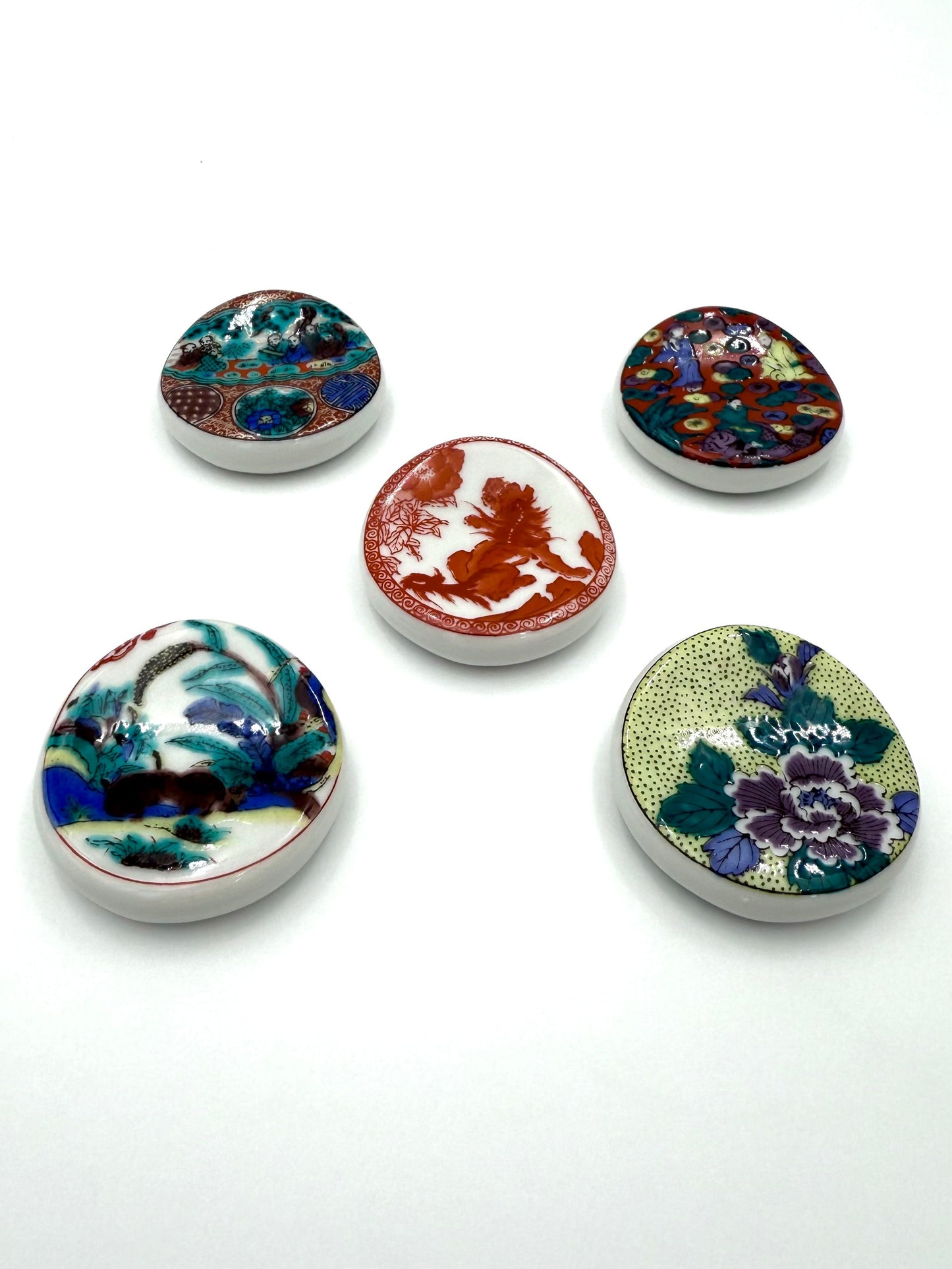 Kutani Yaki (Ware) Traditional Design Chopstick Rest(5 pcs)