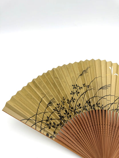 Ōmi Folding Fan-Dragonfly and Gourd