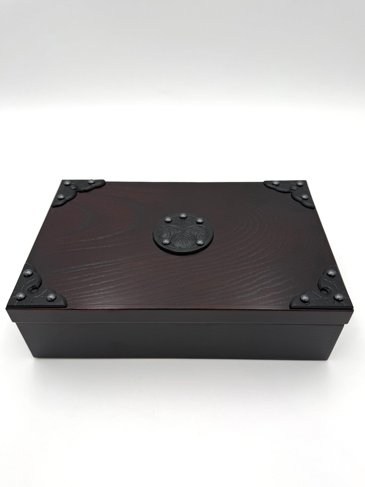 Japanese Iwayado Tansu Mini Storage Box with Nambu Iron Fittings