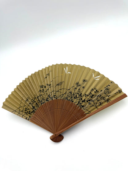 Ōmi Folding Fan-Dragonfly and Gourd
